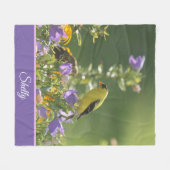 Goldfinch auf einer Harebell-Blume Fleecedecke (Vorderseite (Horizontal))