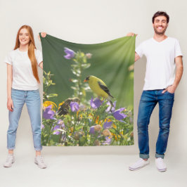 Goldfinch auf einer Harebell-Blume Fleecedecke