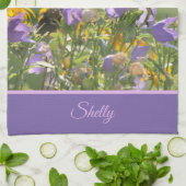 Goldfinch auf einer Harebell-Blume Geschirrtuch (Gefaltet)