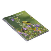 Goldfinch auf einer Harebell-Blume Notizblock (Rechte Seite)