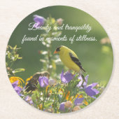 Goldfinch auf einer Harebell-Blume Runder Pappuntersetzer (Vorderseite)