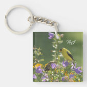 Goldfinch auf einer Harebell-Blume Schlüsselanhänger (Vorderseite)