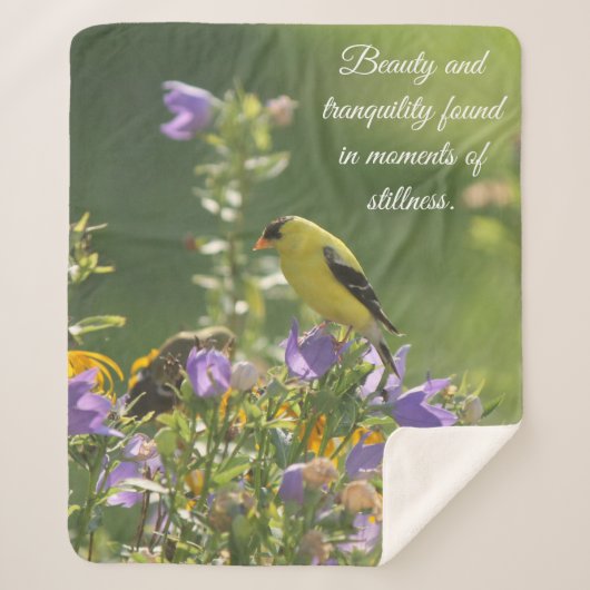 Goldfinch auf einer Harebell-Blume Sherpadecke (Vorderseite)