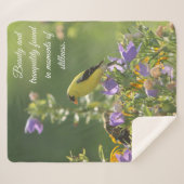 Goldfinch auf einer Harebell-Blume Sherpadecke (Vorderseite (Horizontal))