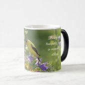 Goldfinch auf einer Harebell-Blume Verwandlungstasse (VorderseiteRechts)