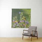 Goldfinch auf einer Harebell-Blume Wandteppich (Beispiel)