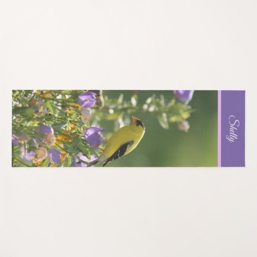 Goldfinch auf einer Harebell-Blume Yogamatte (Vorderseite (Horizontal))