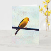 Goldfinch auf einer Power-Linie Karte (Gelbe Blume)