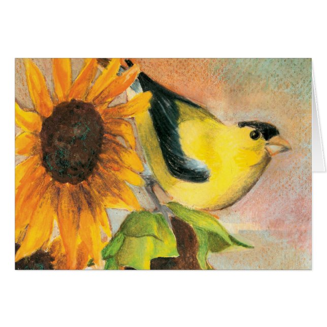 Goldfinch auf Sonnenblumen (Vorderseite (Horizontal))