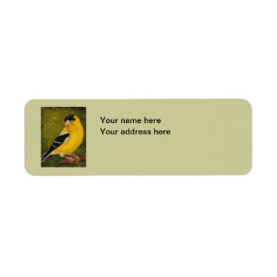 Goldfinch Bird Art Address Label