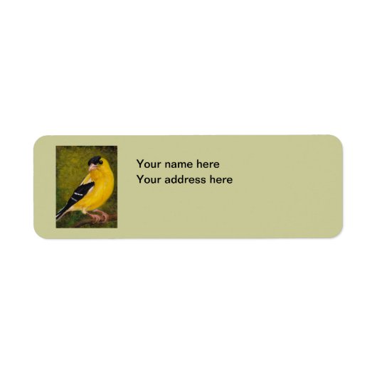 Goldfinch Bird Art Address Label (Vorne)