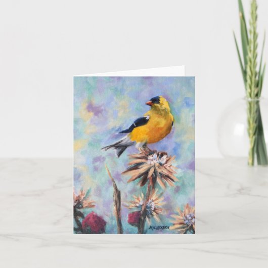 Goldfinch Bird Fine Art Jeder Anlass Karte (Vorderseite)