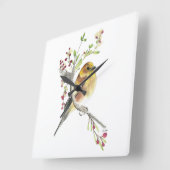 Goldfinch Bird Watercolor Art Quadratische Wanduhr (Winkel)
