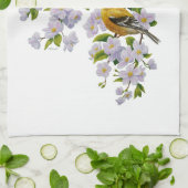 Goldfinch Birds & Blume U-Pick Hintergrundfarbe Geschirrtuch (Gefaltet)