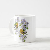 Goldfinch Birds & Blume U-Pick Hintergrundfarbe Kaffeetasse (Vorderseite Links)