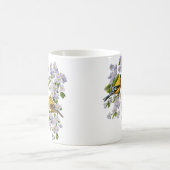Goldfinch Birds & Blume U-Pick Hintergrundfarbe Kaffeetasse (Mittel)