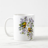 Goldfinch Birds & Blume U-Pick Hintergrundfarbe Kaffeetasse (Links)