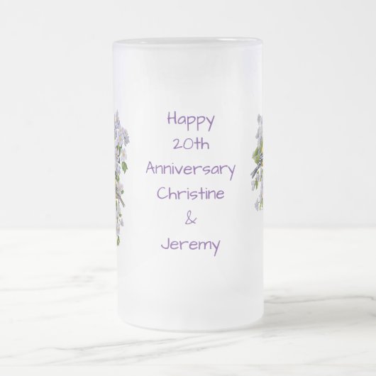 Goldfinch Birds & Blume U-Pick Hintergrundfarbe Mattglas Bierglas (Mittel)