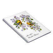 Goldfinch Birds & Blume U-Pick Hintergrundfarbe Notizblock (Rechte Seite)
