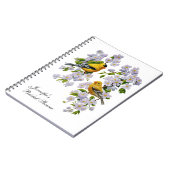 Goldfinch Birds & Blume U-Pick Hintergrundfarbe Notizblock (Linke Seite)