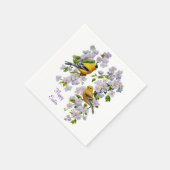 Goldfinch Birds & Blume U-Pick Hintergrundfarbe Serviette (Ecke)