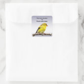 Goldfinch-Buchzeichen Quadratischer Aufkleber (Tasche)
