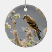 Goldfinch der Wiesenminze Keramik Ornament (Hinten)