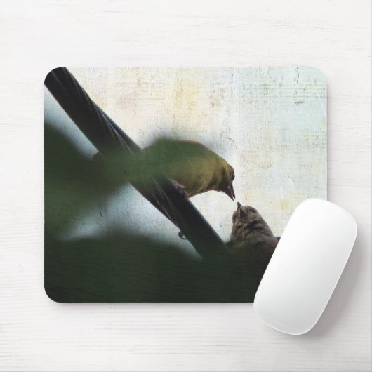 Goldfinch Füttre Chick Mousepad (Mit Mouse)