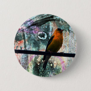 Goldfinch Grunge Button