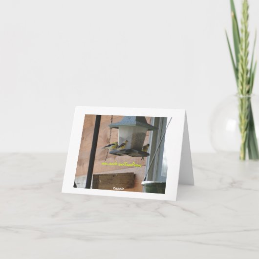 Goldfinch, hell und froh karte (Rückseite)