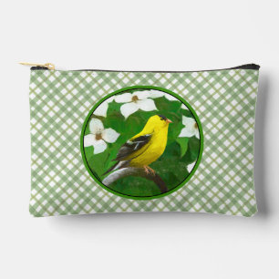 Goldfinch in Dogwood Blossoms Original Vogelkunst Zubehörtasche