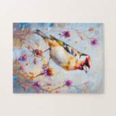 Goldfinch in Flight, Impressionist Style Puzzle (Horizontal)