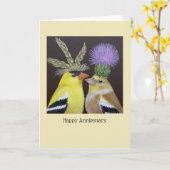 Goldfinch-Jubiläumskarte Karte (Gelbe Blume)