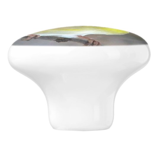 Goldfinch Keramikknauf (Seitenansicht)