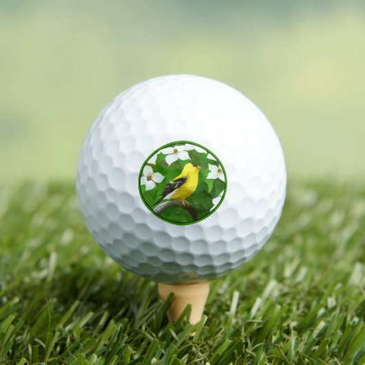 Goldfinch-Malerei - Niedliche Original-Hundeschich Golfball (Insitu T-Shirt)
