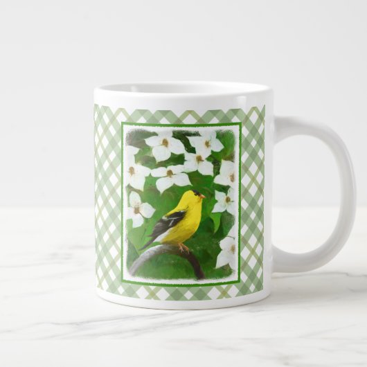 Goldfinch-Malerei - Niedliche Original-Hundeschich Jumbo-Tasse (Rechts)