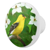 Goldfinch-Malerei - Niedliche Original-Hundeschich Keramikknauf (Rechts)