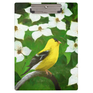 Goldfinch-Malerei - Niedliche Original-Hundeschich Klemmbrett