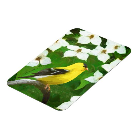 Goldfinch-Malerei - Niedliche Original-Hundeschich Magnet (Linke Seite)