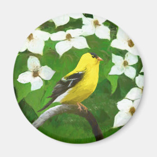 Goldfinch-Malerei - Niedliche Original-Hundeschich Magnet