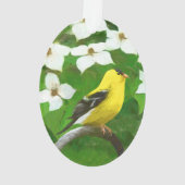 Goldfinch-Malerei - Niedliche Original-Hundeschich Ornament (Rückseite)