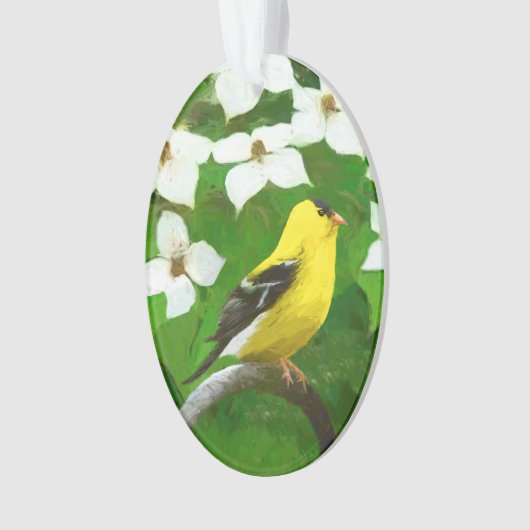 Goldfinch-Malerei - Niedliche Original-Hundeschich Ornament (Vorderseite)