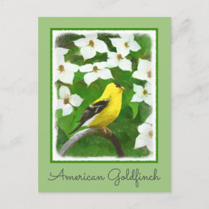Goldfinch-Malerei - Niedliche Original-Hundeschich Postkarte