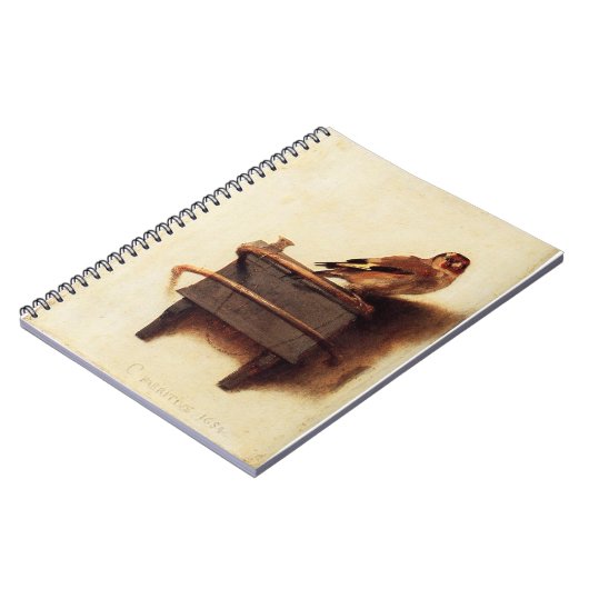 Goldfinch Masterpiece von Carel Fabritius Notizblock (Linke Seite)