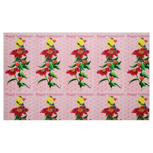 Goldfinch mit Herzstoff Stoff (Fat Quarter (45,7 x 55,9 cm))