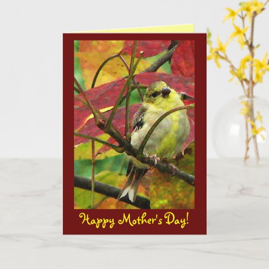 Goldfinch-Muttertag Karte (Gelbe Blume)