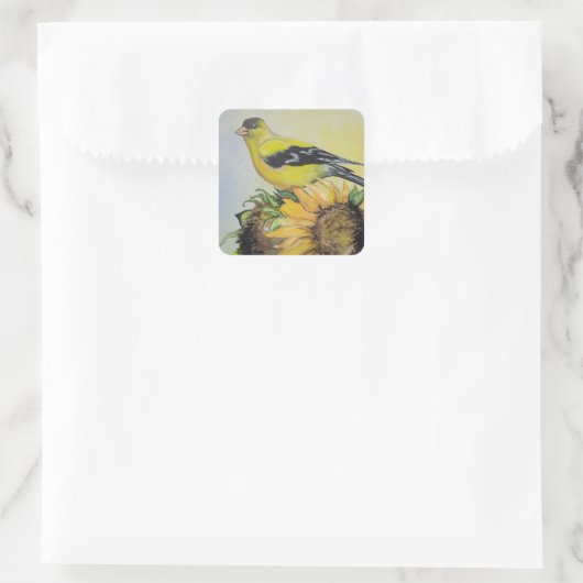 Goldfinch Quadratischer Aufkleber (Tasche)