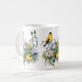 Goldfinch Songbird-Vogelmalerei Kaffeetasse (Vorderseite Links)