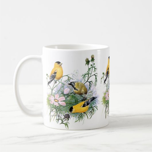 Goldfinch Songbird-Vogelmalerei Kaffeetasse (Links)