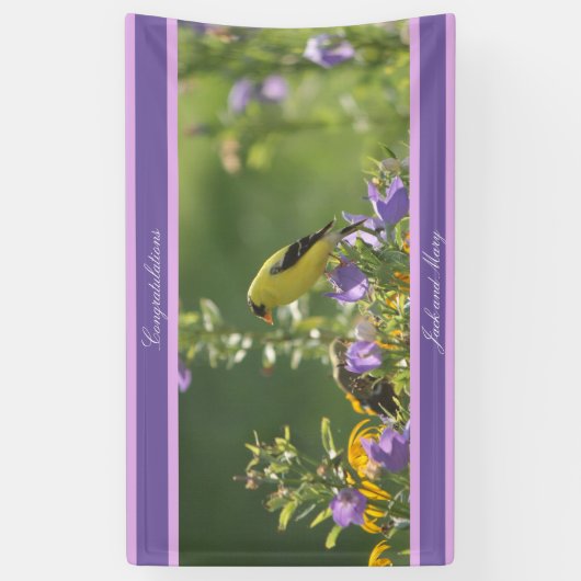 Goldfinch Spring Garden Wedding Banner (Vertikal)